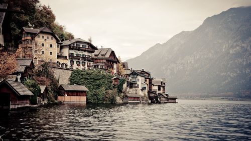 View of hallstatt waterfront