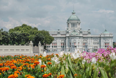 View of building against cloudy sky