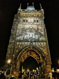 People in front of building