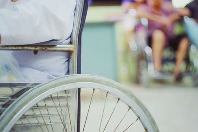 Close-up of bicycle wheel