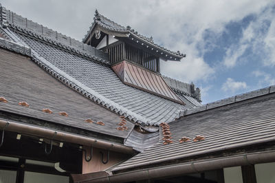 Low angle view of roof of building against sky