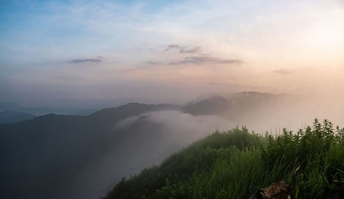 Scenic view of mountains against sky