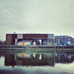 Reflection of buildings in water