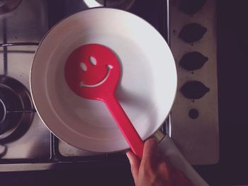 Directly above shot of person preparing food in plate