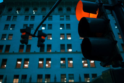 Low angle view of illuminated light