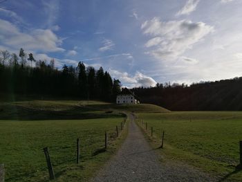 Scenic view of field against sky