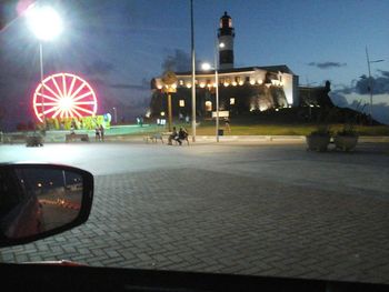 Illuminated street light at night