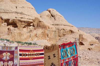 Low angle view of a carpets