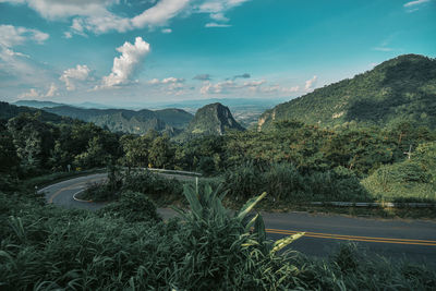 Scenic view of mountains against sky