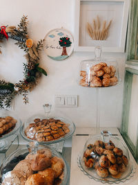 High angle view of food on table