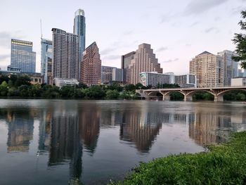 Reflection of buildings in water