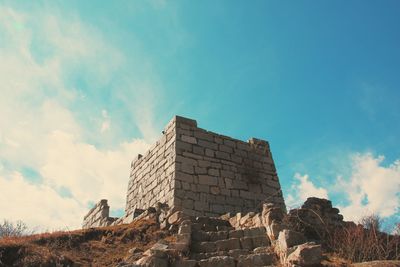 Low angle view of built structure against sky