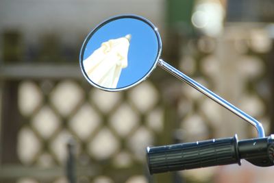 Close-up of side-view mirror