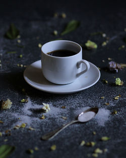 Close-up of coffee on table