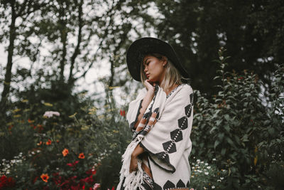 Girl standing in park