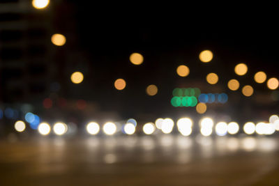 Defocused image of illuminated city