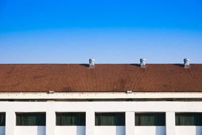 View of building against clear blue sky