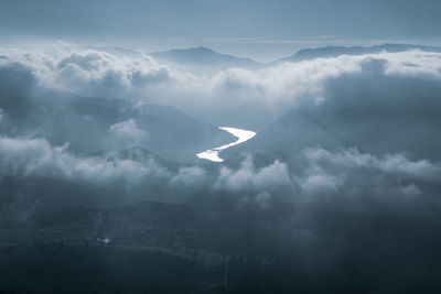 Scenic view of mountains against sky