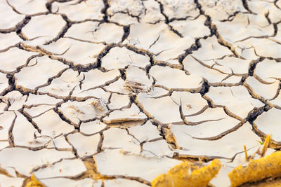 Full frame shot of cracked land