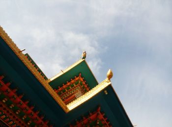 Low angle view of temple against sky