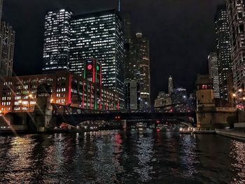 Illuminated city at night