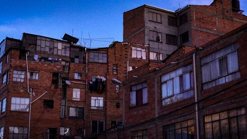 Low angle view of buildings in city