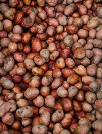 Full frame shot of potatoes in market