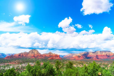 View of landscape against cloudy sky