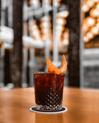 Close-up of drink on table