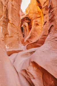 Narrow slot canyons in escalante, utah during summer roadtrip.