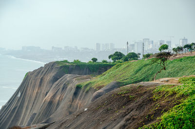 Rainy day in miraflores, lima, peru, south america