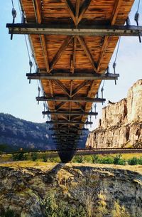 Low angle view of bridge against sky