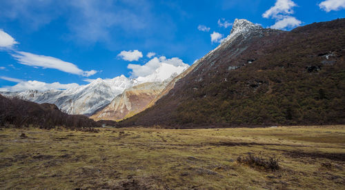 Scenic view of mountains against sky