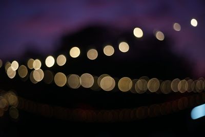 Defocused image of illuminated lights
