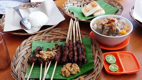 Close-up of food on table