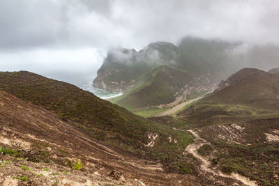 Scenic view of mountains against sky