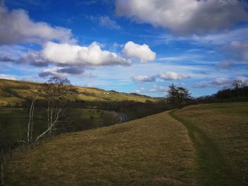 Scenic view of field against sky