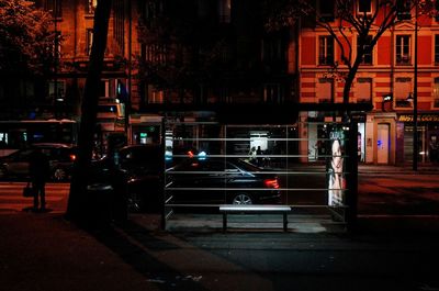 Illuminated city at night