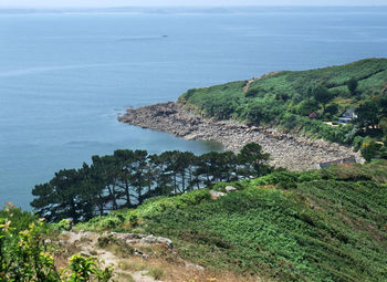 High angle view of sea against sky