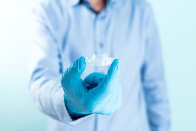 Man holding umbrella