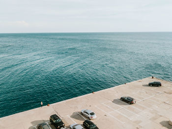 High angle view of sea against sky