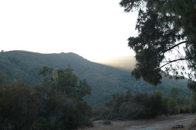 Scenic view of mountains against clear sky