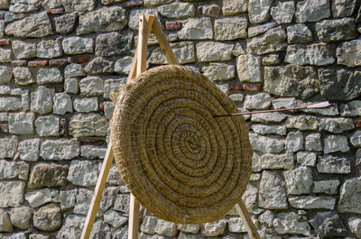 Close-up view of stone wall