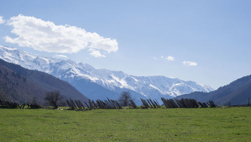 Scenic view of mountains against sky