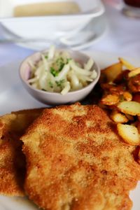 High angle view of meal served in plate