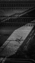 Shadow of railroad track