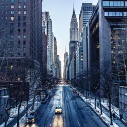 City street with buildings in background