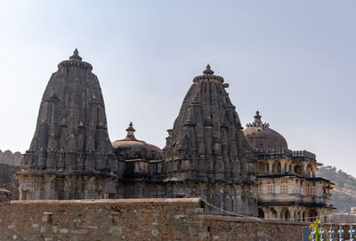 Low angle view of temple against clear sky