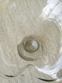 High angle view of water on table