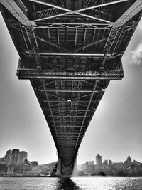 Low angle view of sydney harbor bridge against sky